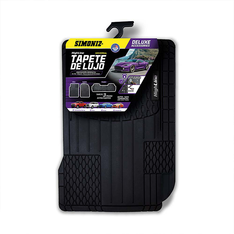 Tapete Universal Pvc De Lujo Simoniz Highline 3 Pz - Negro Tapete Universal Pvc De Lujo Simoniz Highline 3 Pz - Negro - tapete universal lujo - Simoniz