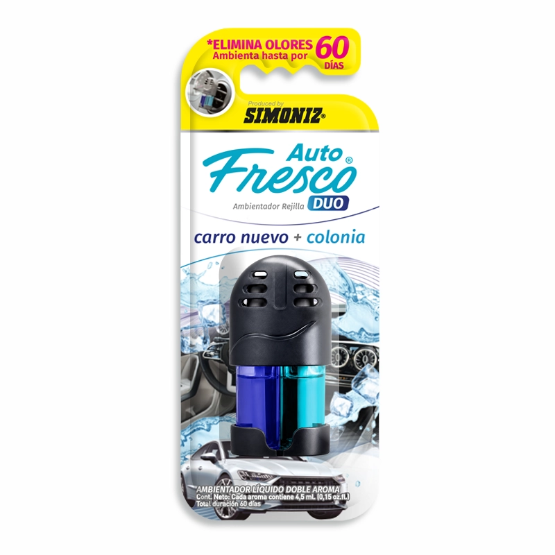 107888-1-Ambshick_Splash_X_2_Carro_Nuevo_Colon-1.webp SIMONIZ AMBIENTADOR DOBLE AROMA CARRO NUEVO - COLONIA FRESCA - Imagen 1
